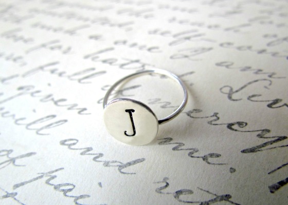 sterling silver J ring